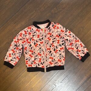 Disney Pink Minnie Mouse Bow Print Bomber Jacket